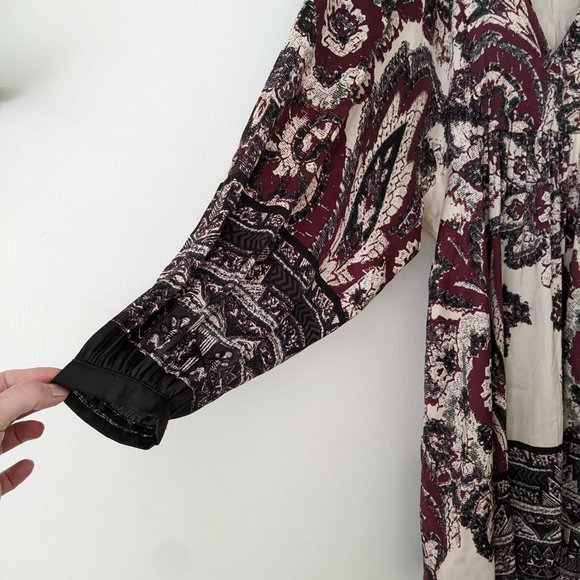 Free People Floral Pattern 3/4 Sleeve Mini Dress - Picture 2 of 4